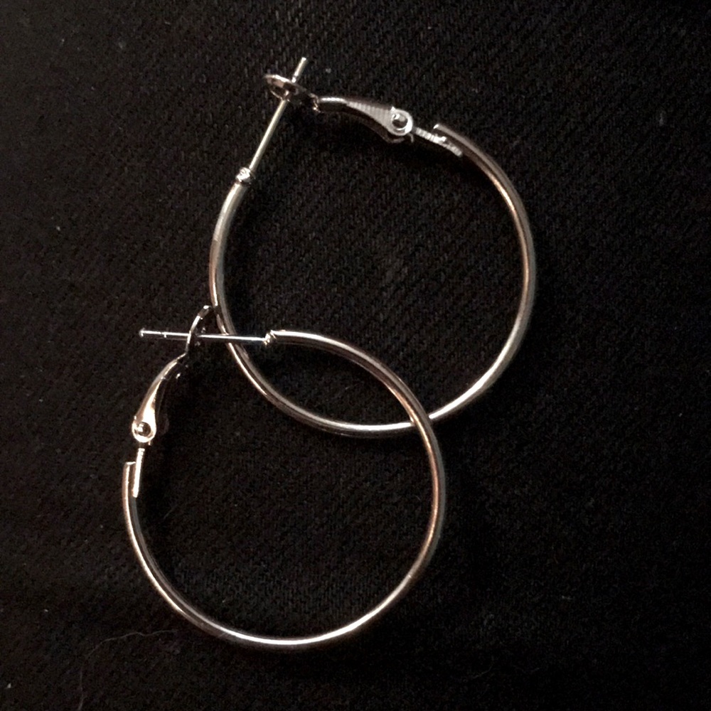 Medium silver hoop earrings